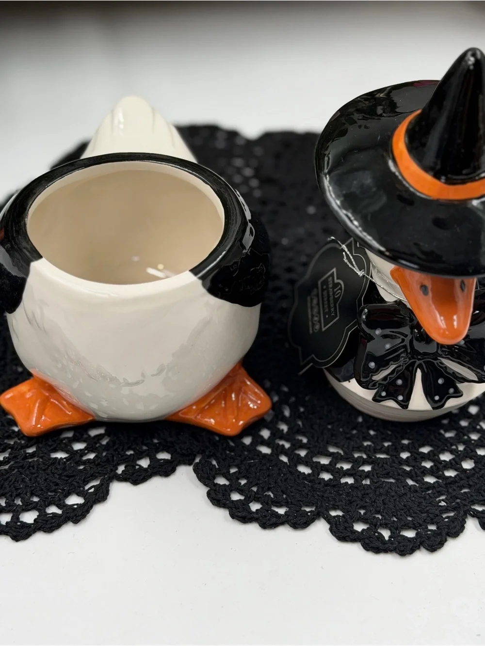 new 10 strawberry street witch duck ceramic cookie jar halloween 10” viral
